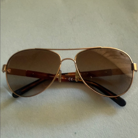 Tory Burch Gold Aviator Sunglasses